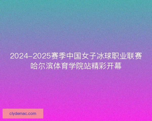 2024-2025赛季中国女子冰球职业联赛哈尔滨体育学院站精彩开幕