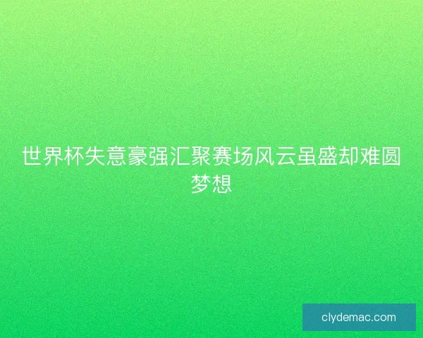 世界杯失意豪强汇聚赛场风云虽盛却难圆梦想 世界杯失意豪强汇聚赛场风云虽盛却难圆梦想